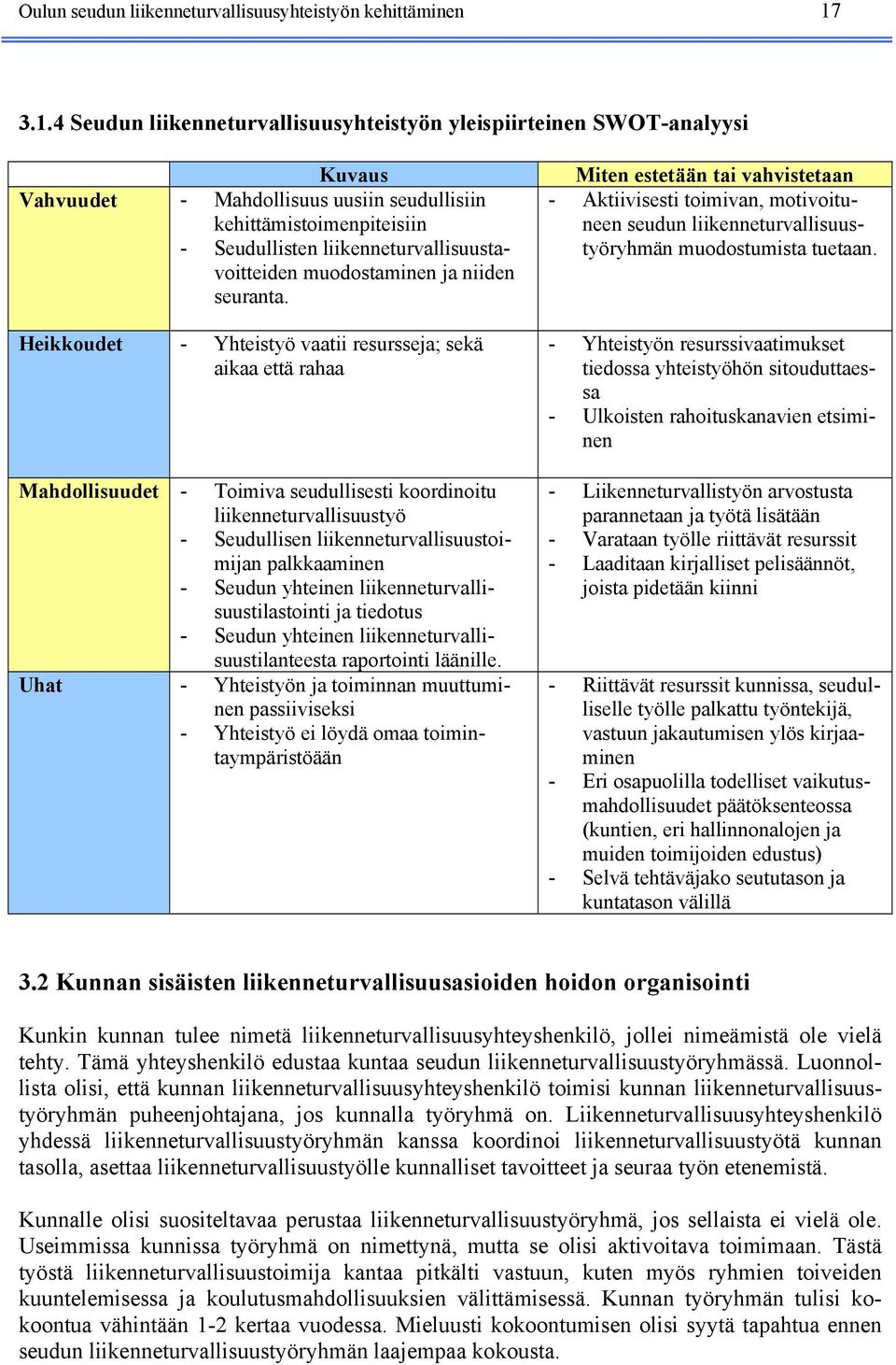 muodostaminen ja niiden seuranta.