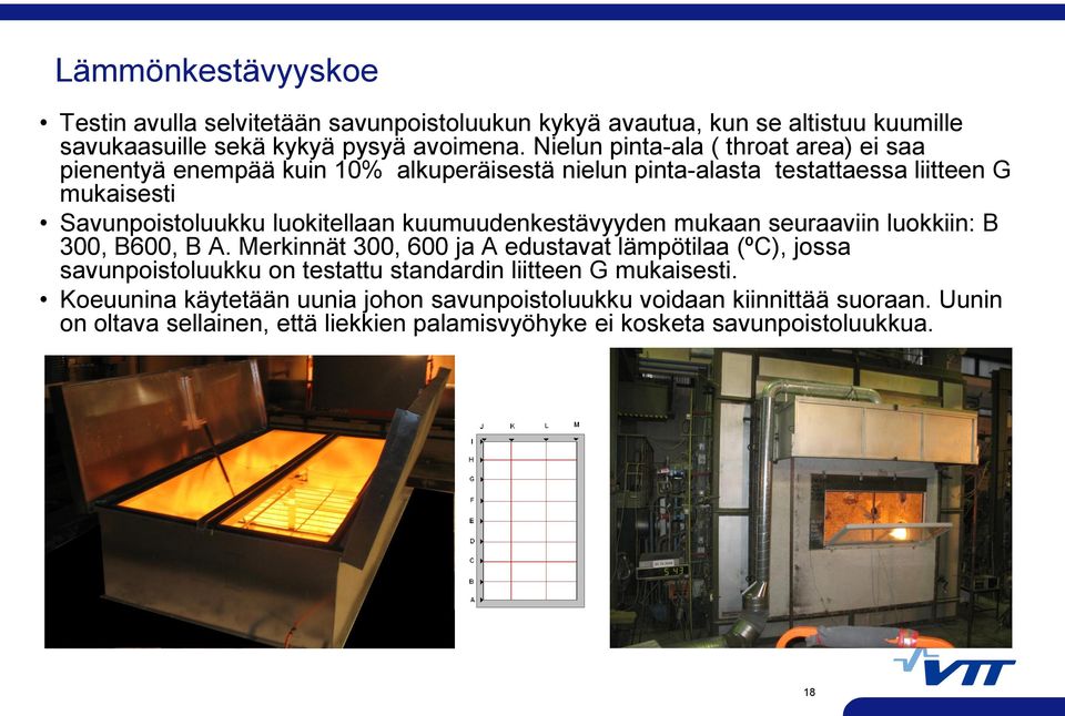 kuumuudenkestävyyden mukaan seuraaviin luokkiin: B 300, B600, B A.