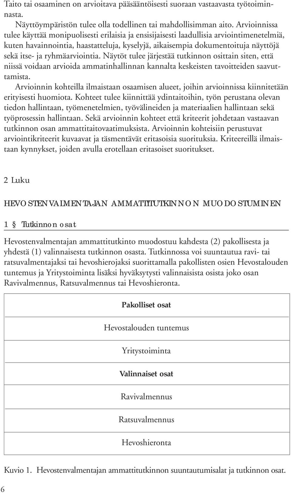 ryhmäarviointia. Näytöt tulee järjestää tutkinnon osittain siten, että niissä voidaan arvioida ammatinhallinnan kannalta keskeisten tavoitteiden saavuttamista.