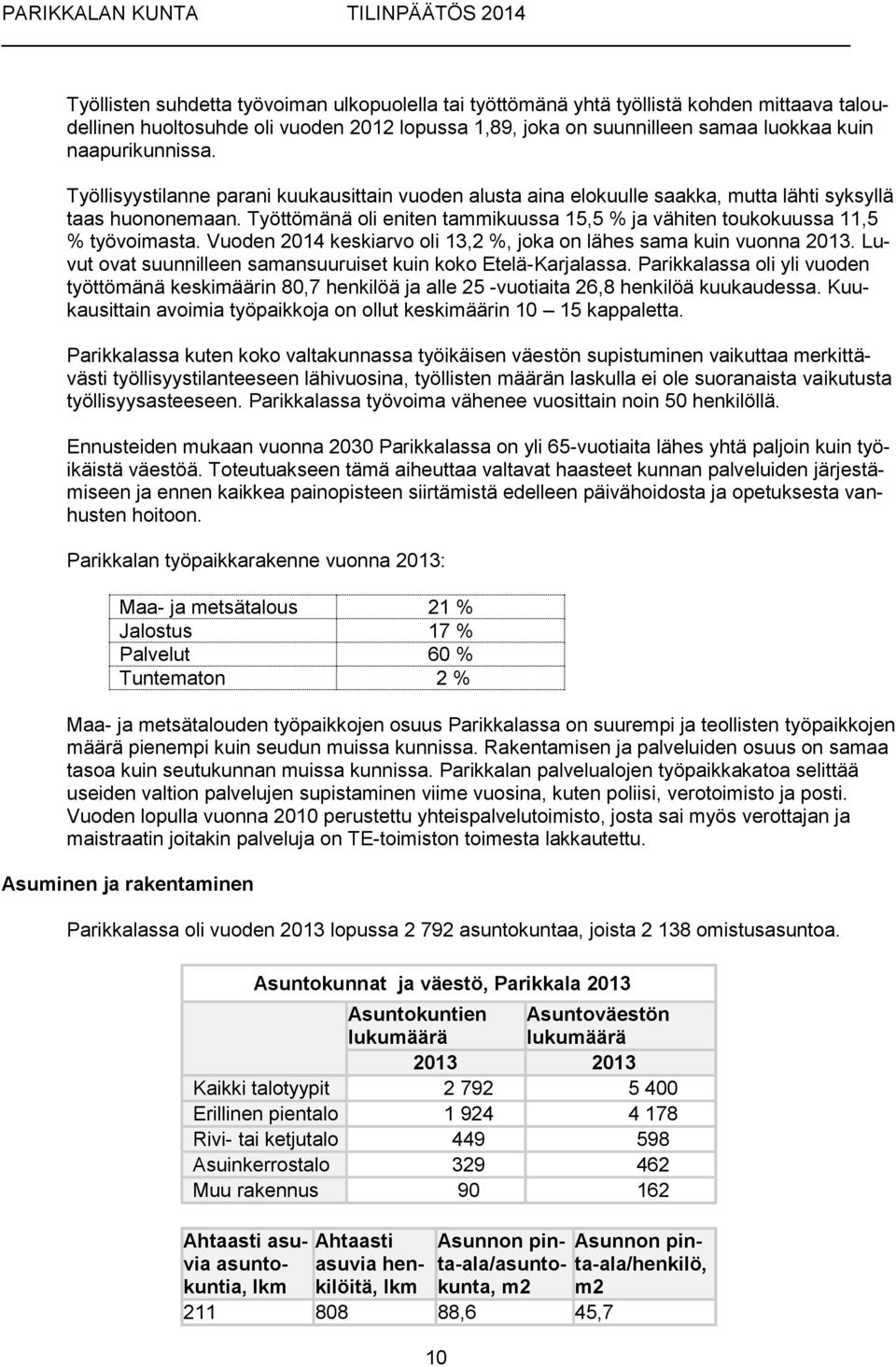 Vuoden 2014 keskiarvo oli 13,2 %, joka on lähes sama kuin vuonna 2013. Luvut ovat suunnilleen samansuuruiset kuin koko Etelä-Karjalassa.