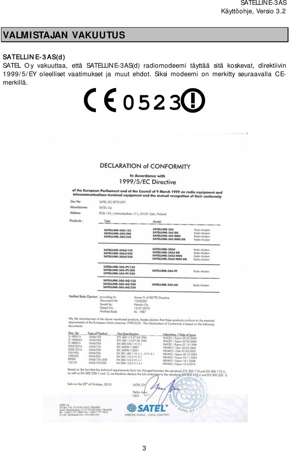 direktiivin 1999/5/EY oleelliset vaatimukset ja muut