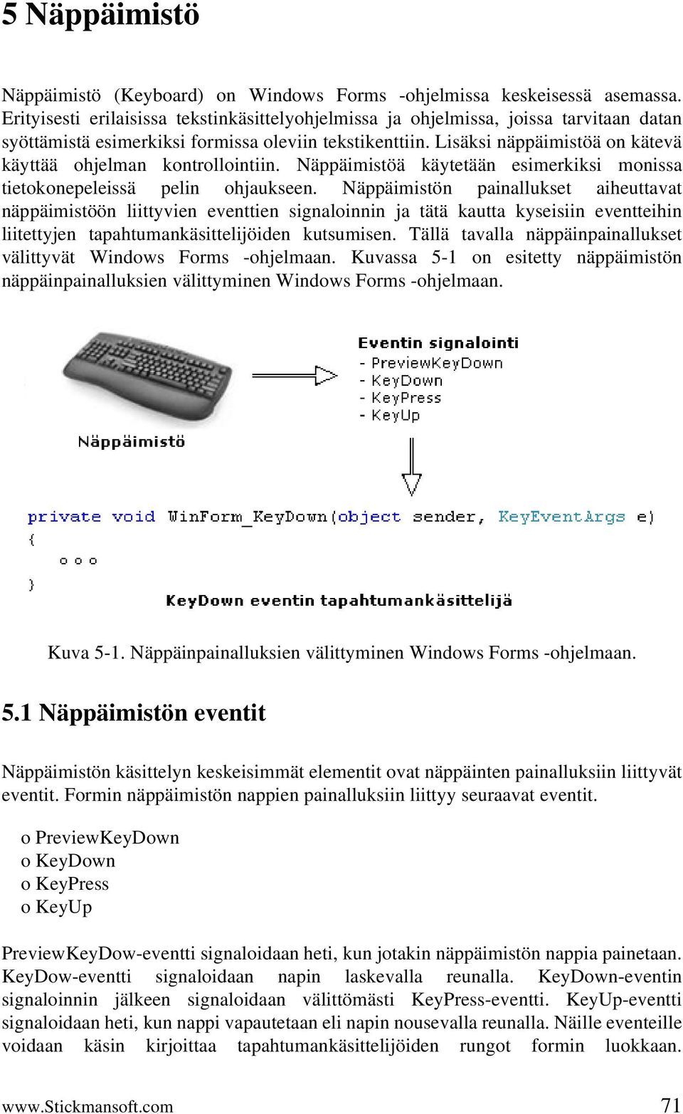 Lisäksi näppäimistöä on kätevä käyttää ohjelman kontrollointiin. Näppäimistöä käytetään esimerkiksi monissa tietokonepeleissä pelin ohjaukseen.