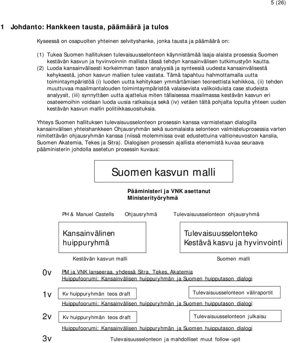 (2) Luoda kansainvälisesti korkeimman tason analyysiä ja synteesiä uudesta kansainvälisestä kehyksestä, johon kasvun mallien tulee vastata.