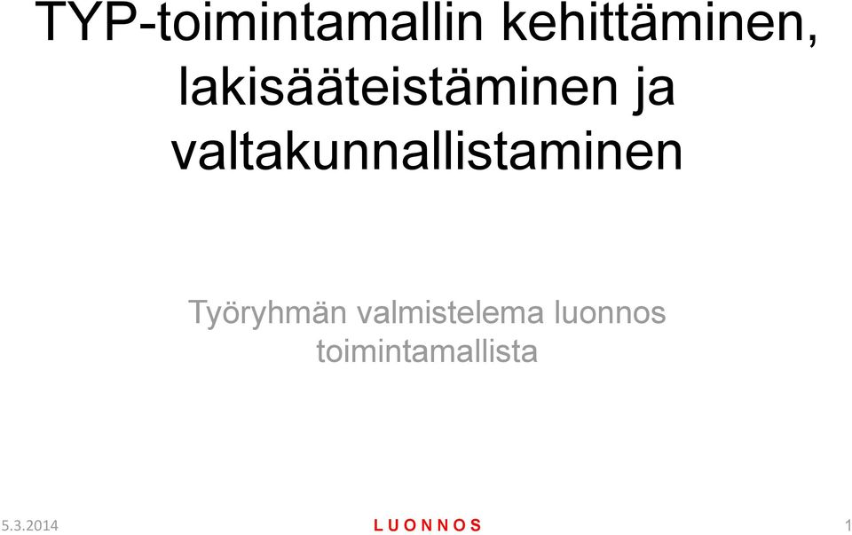 valtakunnallistaminen Työryhmän