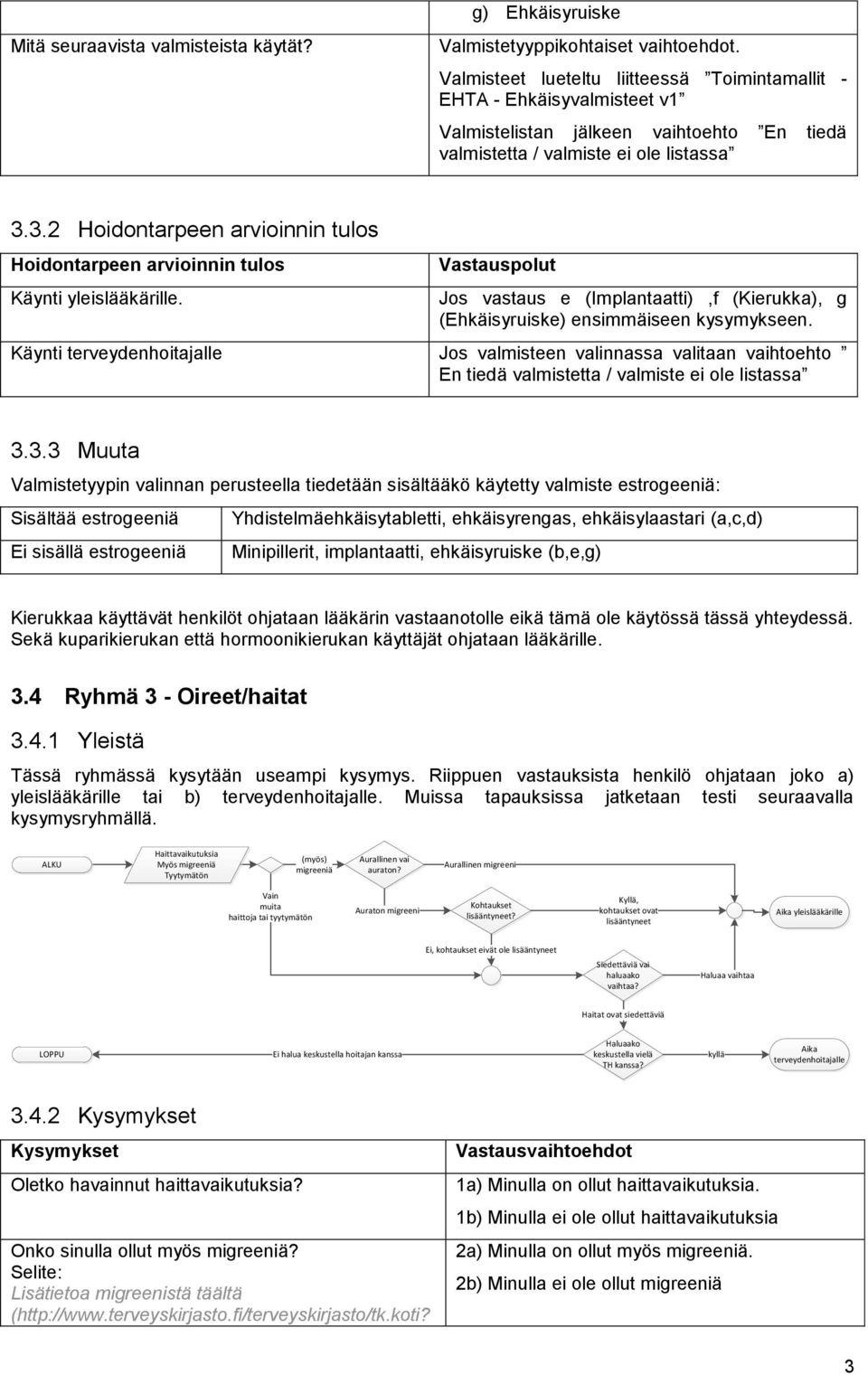 Jos vastaus e (Implantaatti),f (Kierukka), g (Ehkäisyruiske) ensimmäiseen kysymykseen.