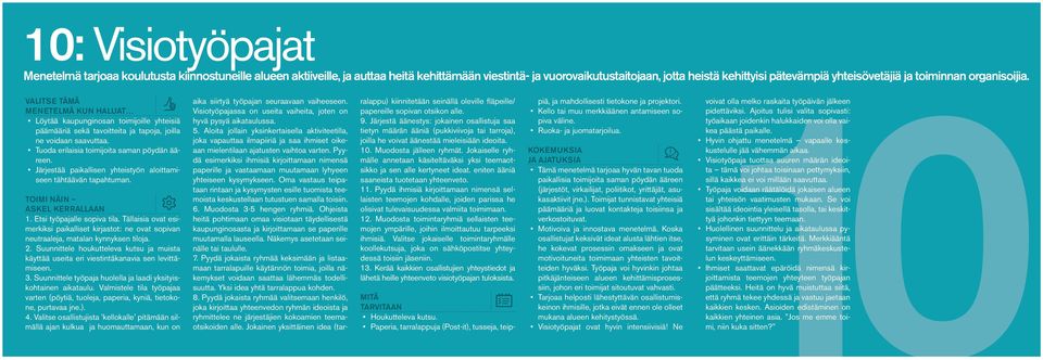 Järjestää paikallisen yhteistyön aloittamiseen tähtäävän tapahtuman. 1. Etsi työpajalle sopiva tila.