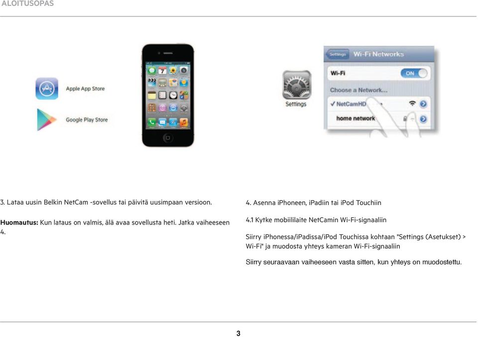 4. Asenna iphoneen, ipadiin tai ipod Touchiin 4.