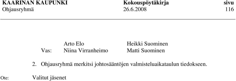 merkitsi johtosääntöjen