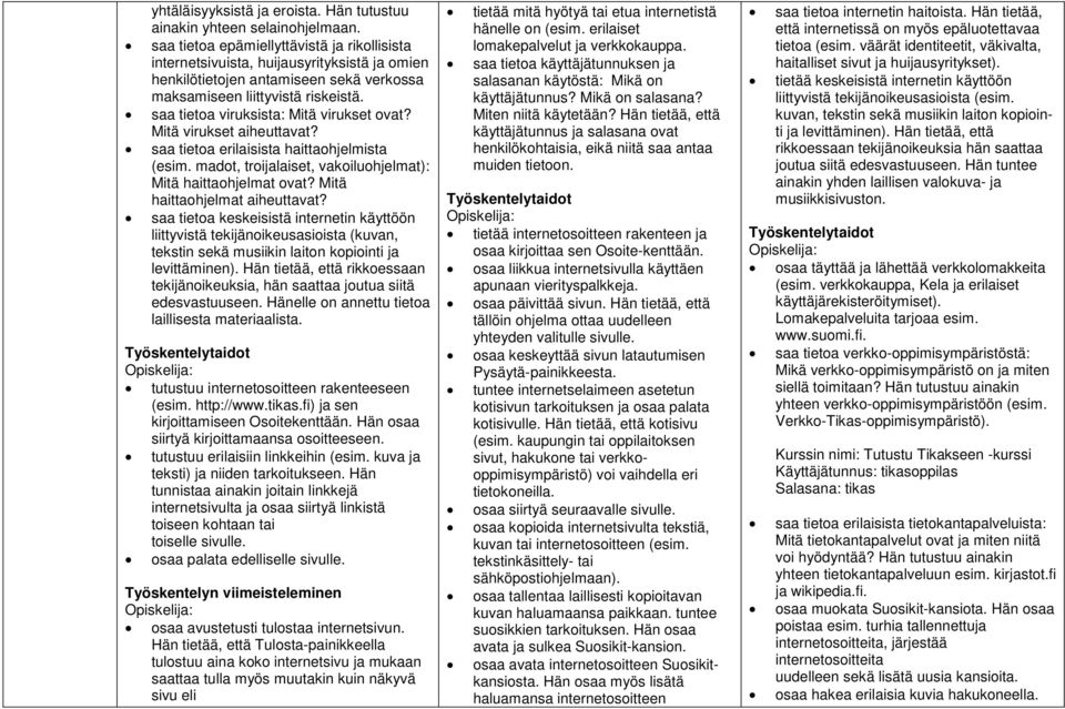 saa tietoa viruksista: Mitä virukset ovat? Mitä virukset aiheuttavat? saa tietoa erilaisista haittaohjelmista (esim. madot, troijalaiset, vakoiluohjelmat): Mitä haittaohjelmat ovat?