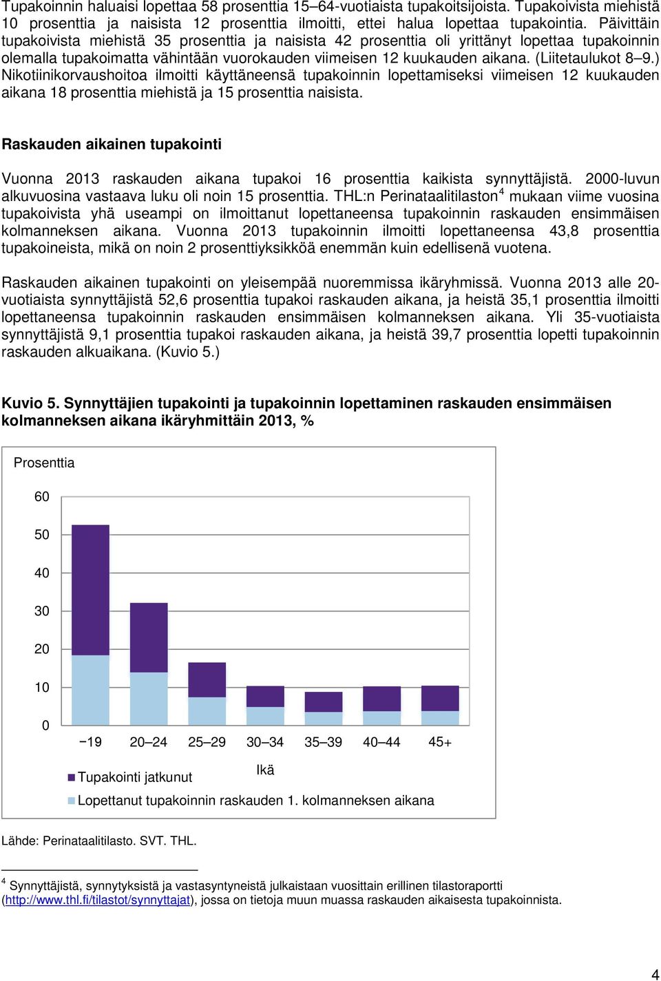 (Liitetaulukot 8 9.) Nikotiinikorvaushoitoa ilmoitti käyttäneensä tupakoinnin lopettamiseksi viimeisen 12 kuukauden aikana 18 prosenttia miehistä ja 15 prosenttia naisista.