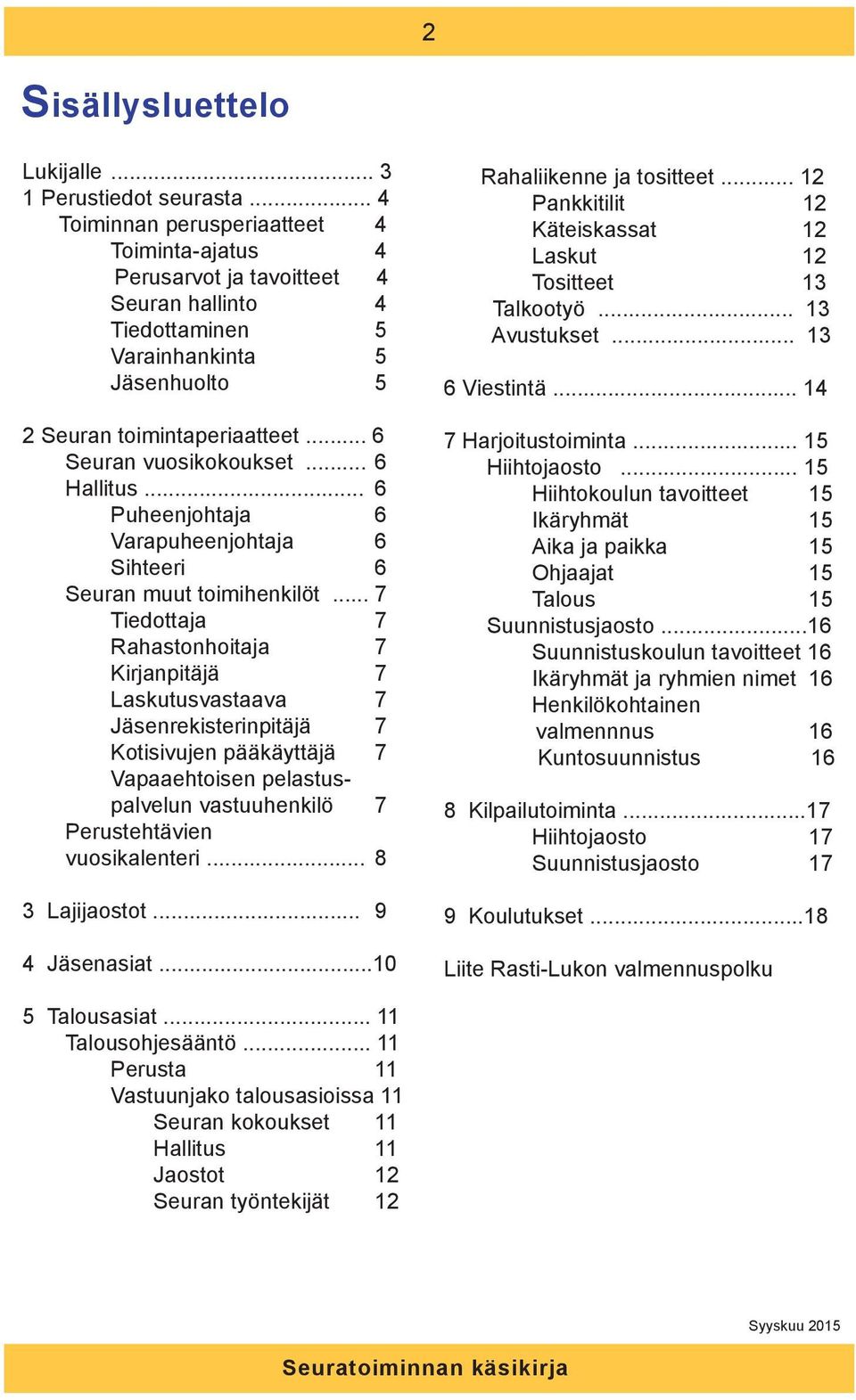 .. 6 Hallitus... 6 Puheenjohtaja 6 Varapuheenjohtaja 6 Sihteeri 6 Seuran muut toimihenkilöt.