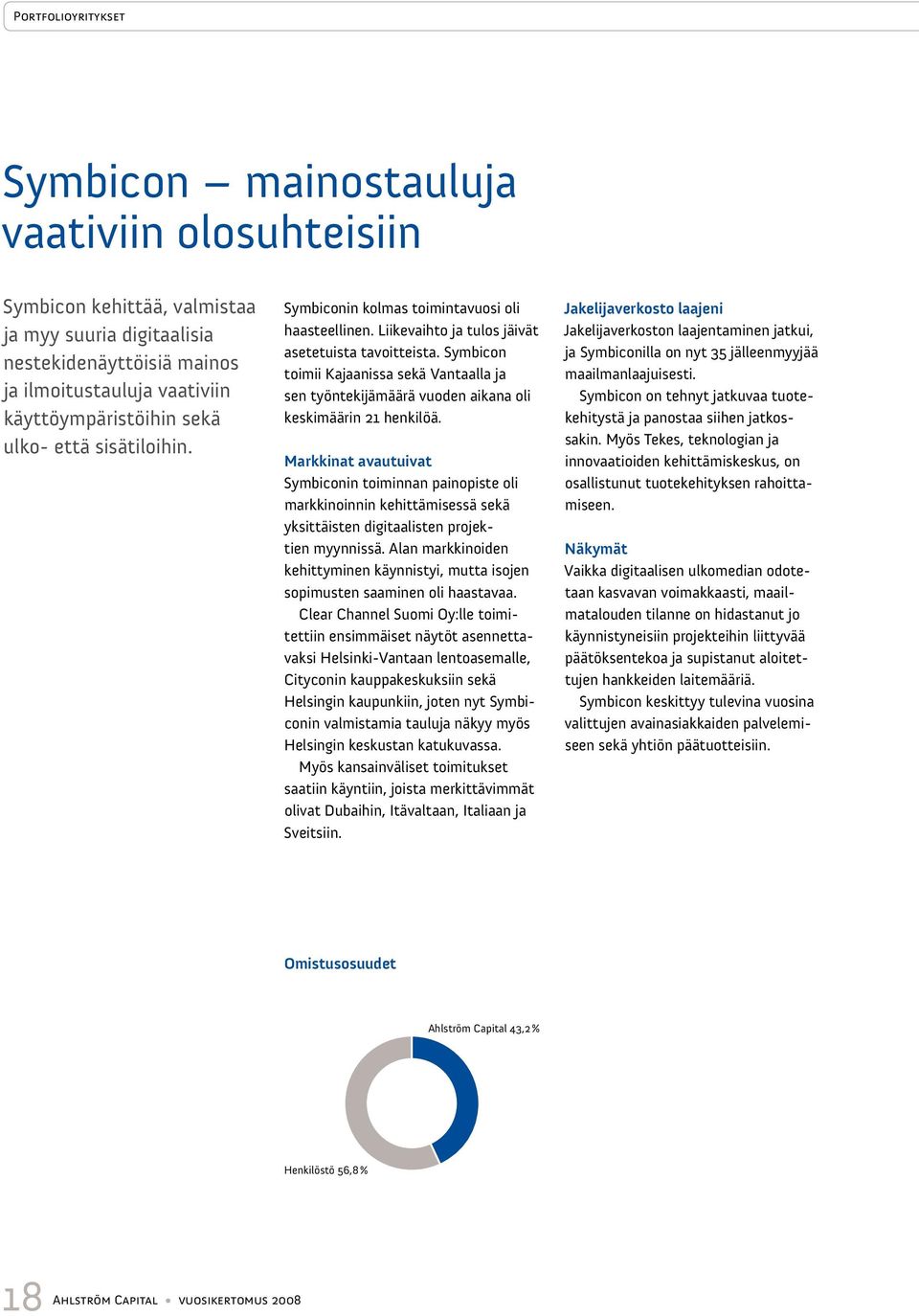 Symbicon toimii Kajaanissa sekä Vantaalla ja sen työntekijämäärä vuoden aikana oli keskimäärin 21 henkilöä.