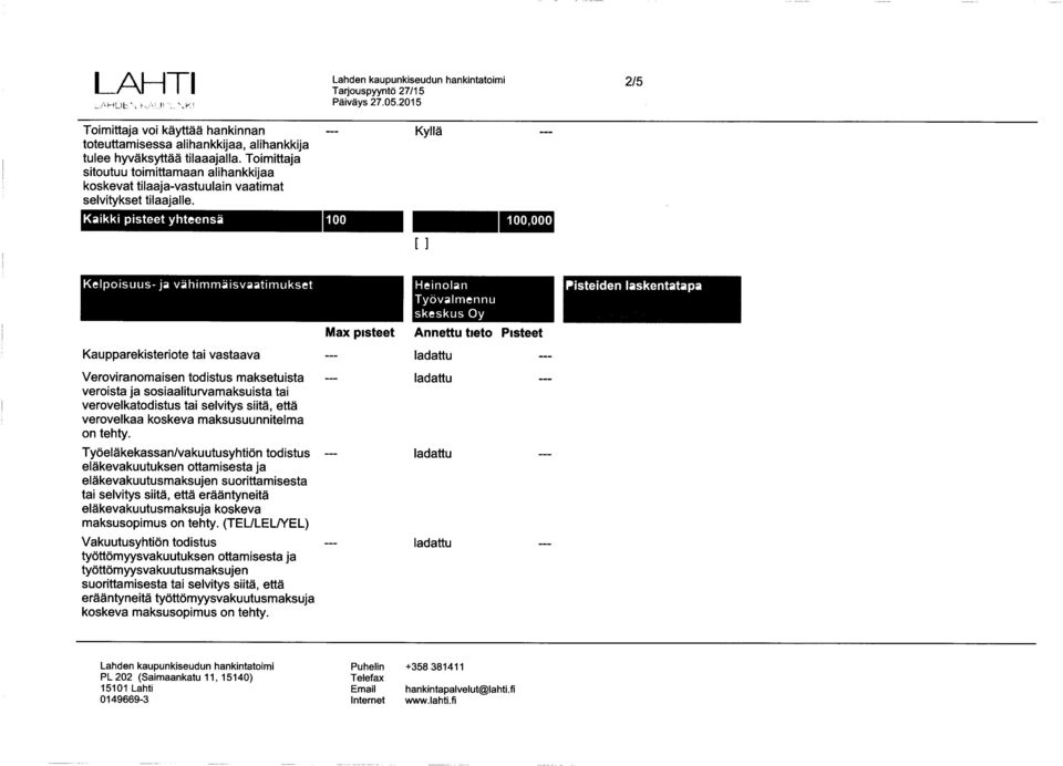 M [ j 2/5 Kaupparekisteriote tai vastaava Veroviranomaisen todistus maksetuista veroista ja sosiaaliturvamaksuista tai verovelkatodistus tai selvitys siitä, että verovelkaa koskeva maksusuunnitelma