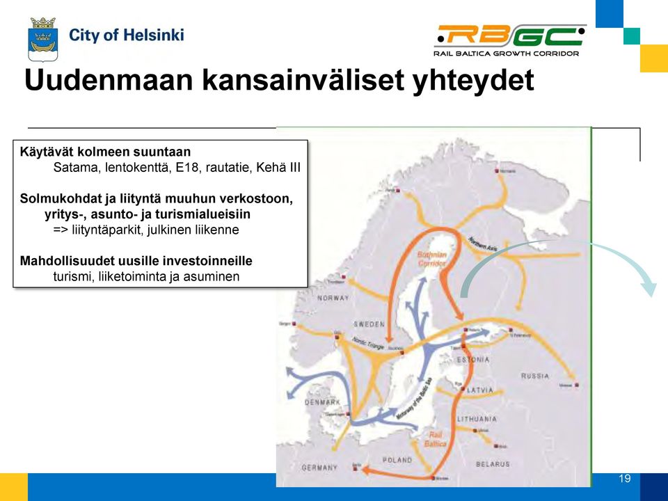 verkostoon, yritys-, asunto- ja turismialueisiin => liityntäparkit,