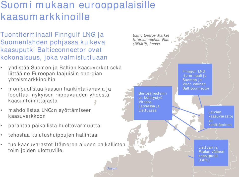 LNG:n syöttämiseen kaasuverkkoon parantaa paikallista huoltovarmuutta tehostaa kulutushuippujen hallintaa tuo kaasuvarastot Itämeren alueen paikallisten toimijoiden ulottuville.