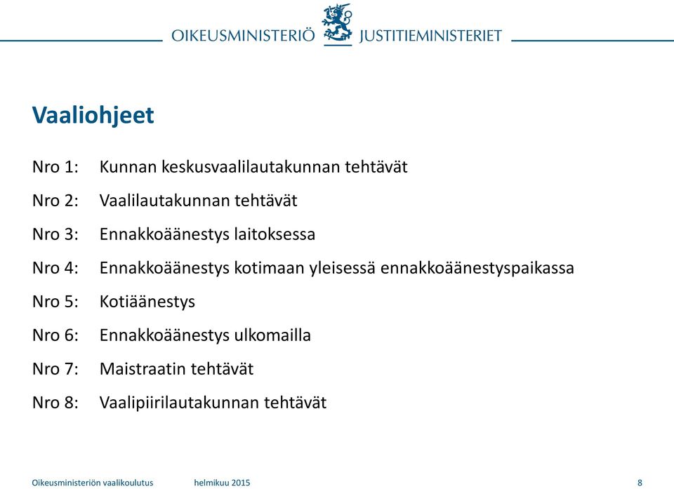 Ennakkoäänestys kotimaan yleisessä ennakkoäänestyspaikassa Kotiäänestys Ennakkoäänestys