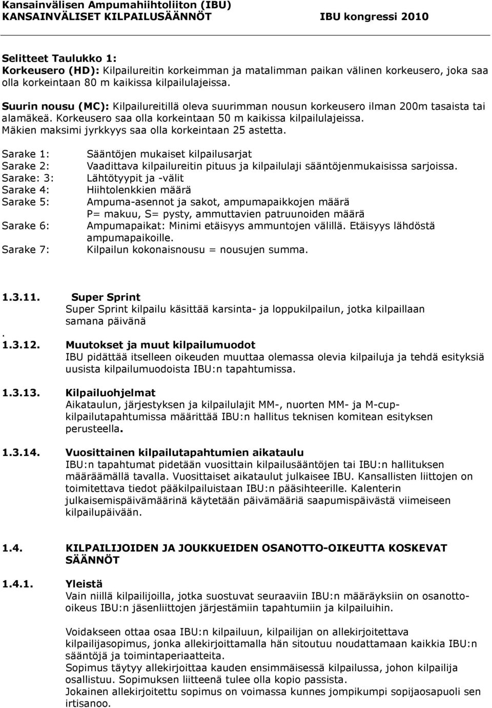 Mäkien maksimi jyrkkyys saa olla korkeintaan 25 astetta.