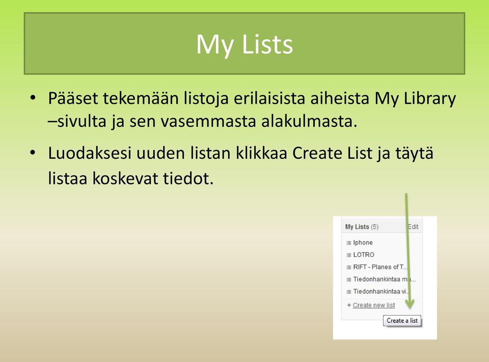 vasemmasta alakulmasta.