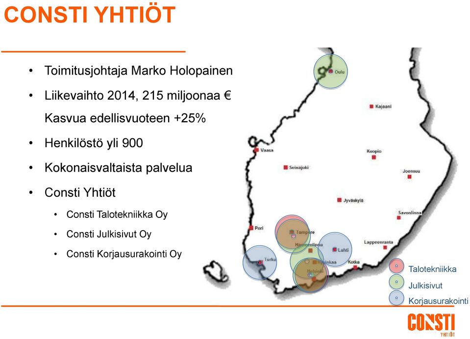 Kokonaisvaltaista palvelua Consti Yhtiöt Consti Talotekniikka Oy