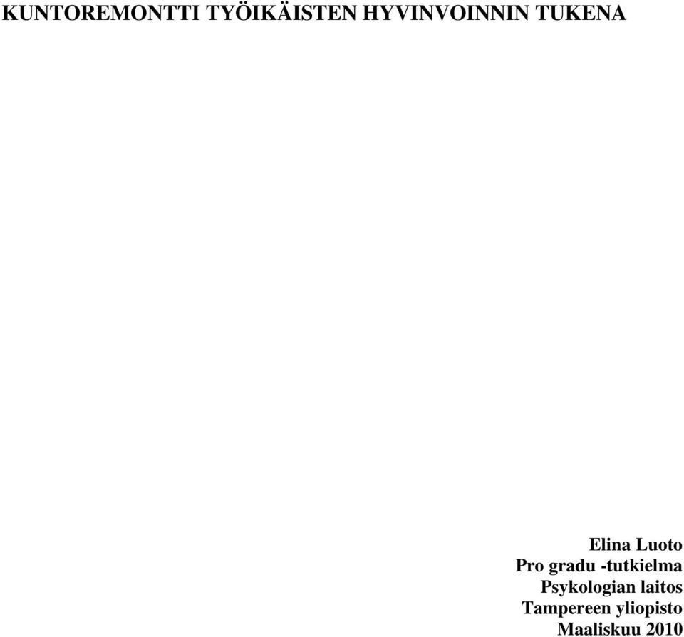 Pro gradu -tutkielma Psykologian