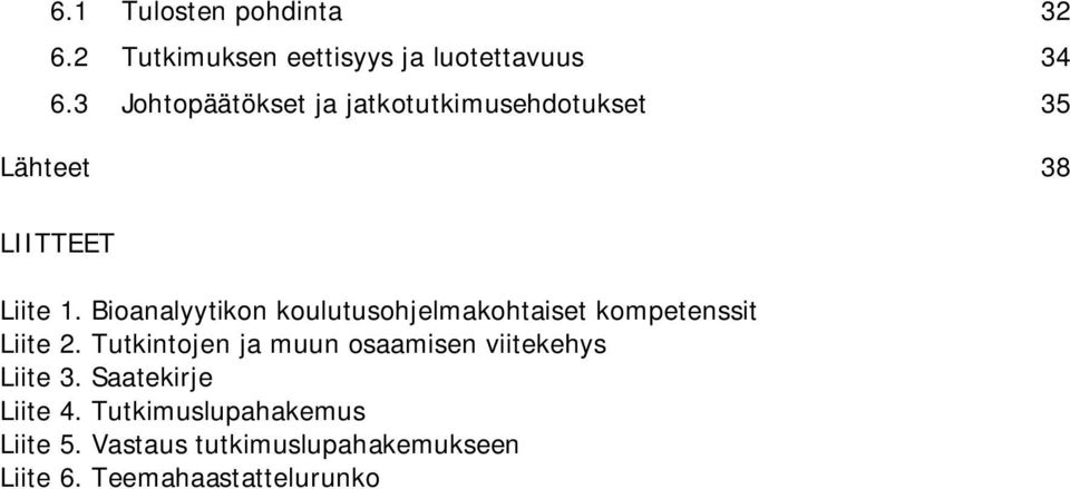 Bioanalyytikon koulutusohjelmakohtaiset kompetenssit Liite 2.