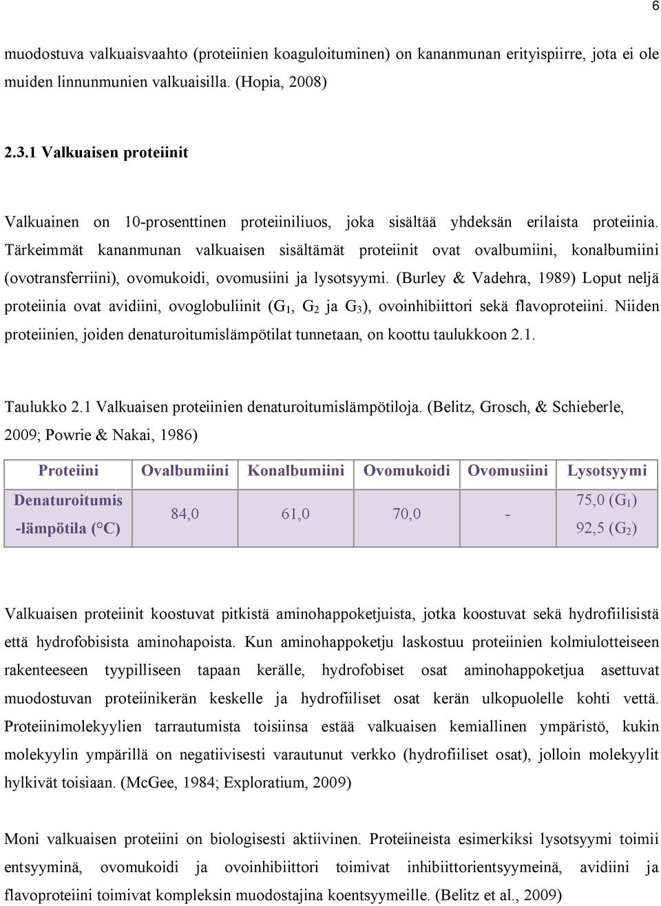 Tärkeimmät kananmunan valkuaisen sisältämät proteiinit ovat ovalbumiini, konalbumiini (ovotransferriini), ovomukoidi, ovomusiini ja lysotsyymi.