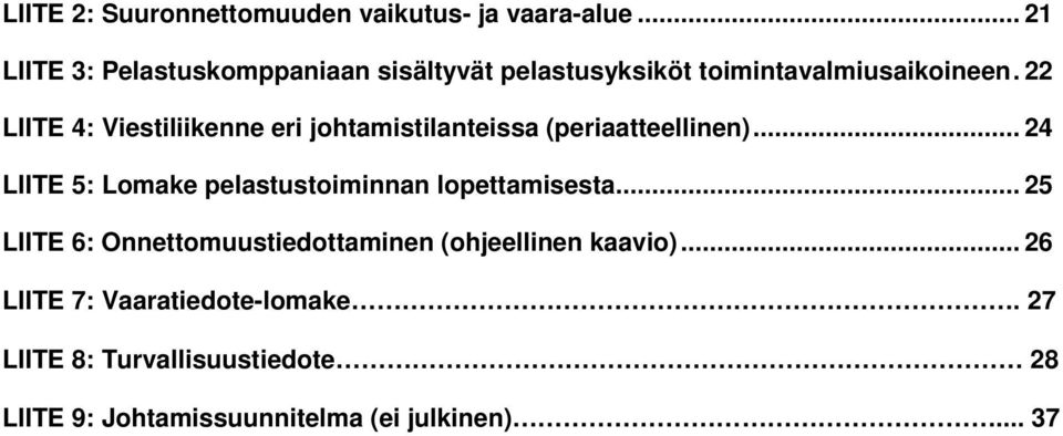 22 LIITE 4: Viestiliikenne eri johtamistilanteissa (periaatteellinen).