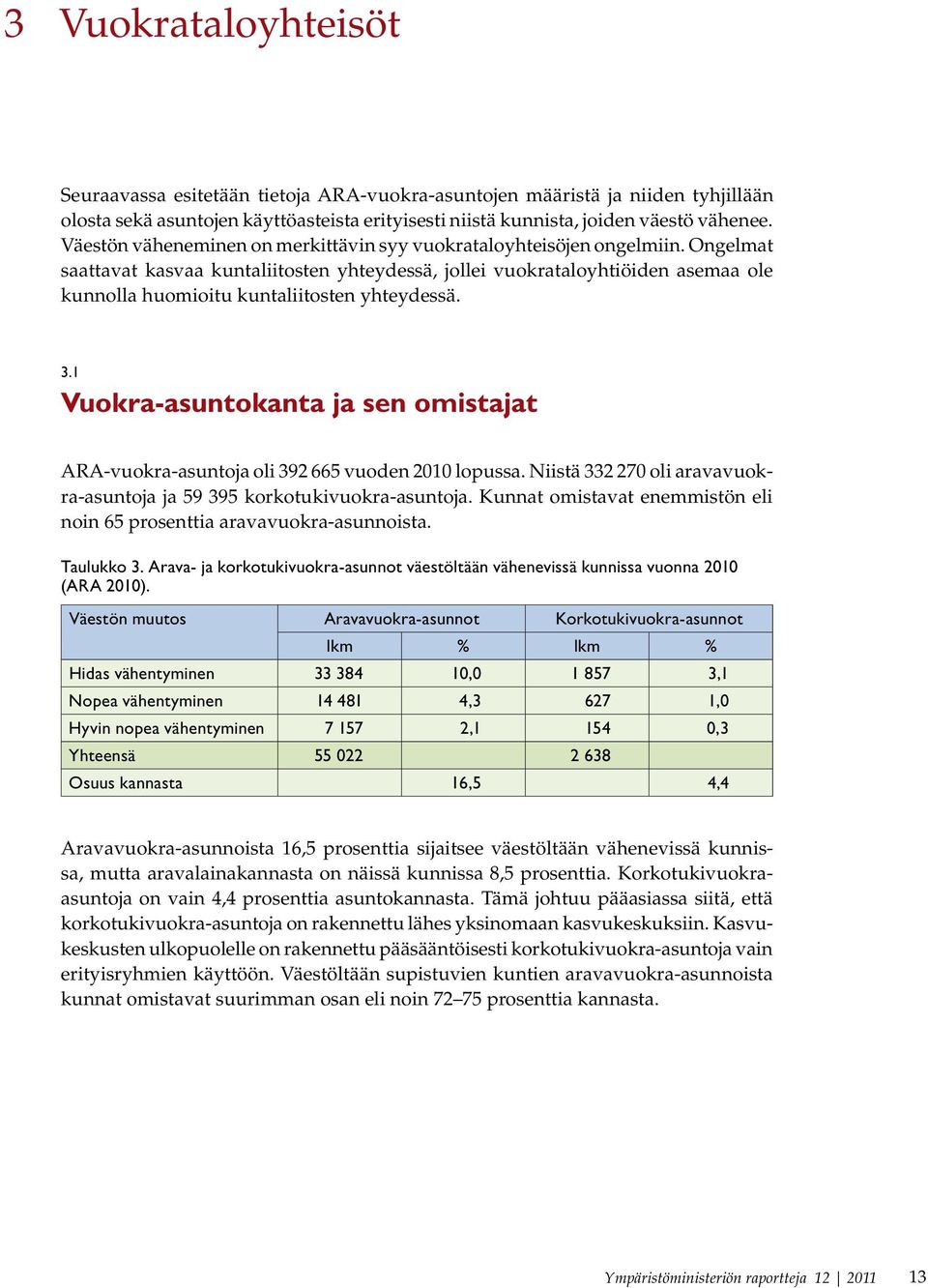 Ongelmat saattavat kasvaa kuntaliitosten yhteydessä, jollei vuokrataloyhtiöiden asemaa ole kunnolla huomioitu kuntaliitosten yhteydessä. 3.