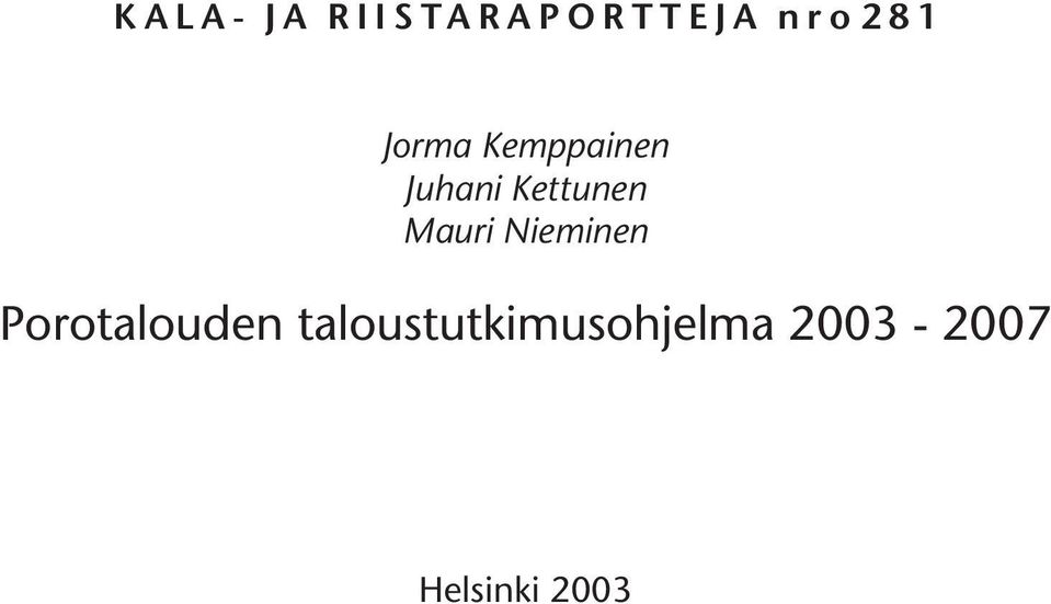 Mauri Nieminen Porotalouden