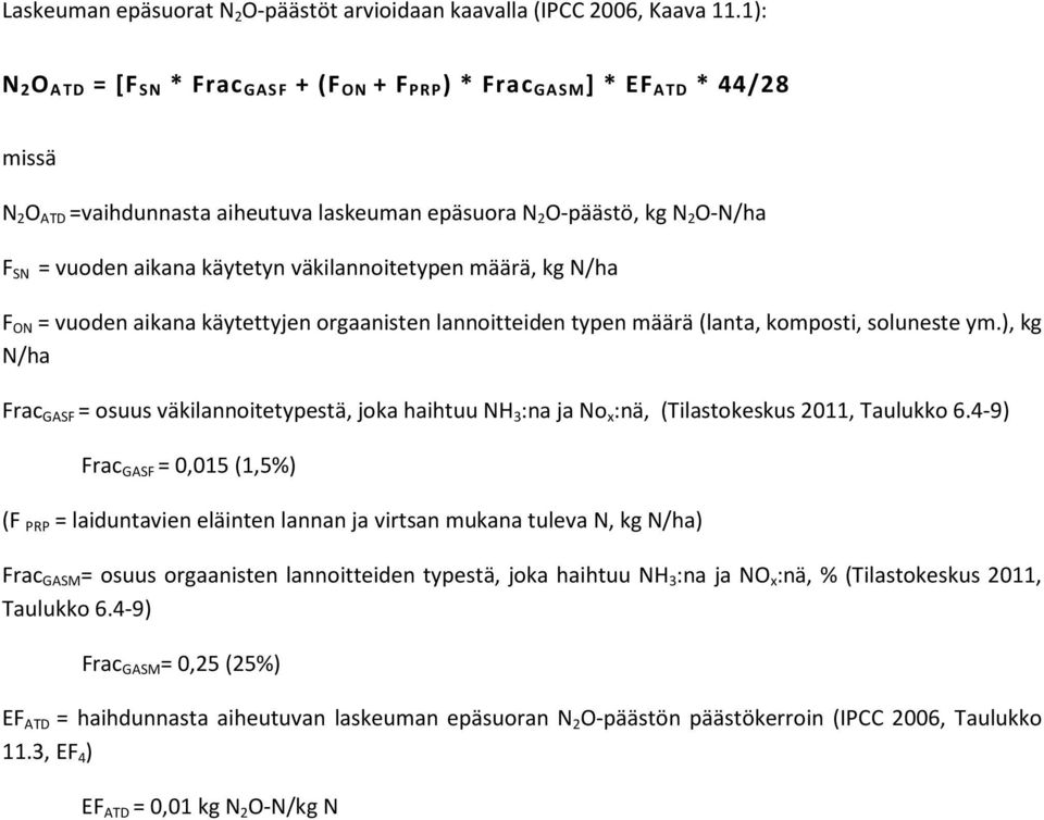 väkilannoitetypen määrä, kg N/ha F ON = vuoden aikana käytettyjen orgaanisten lannoitteiden typen määrä (lanta, komposti, soluneste ym.