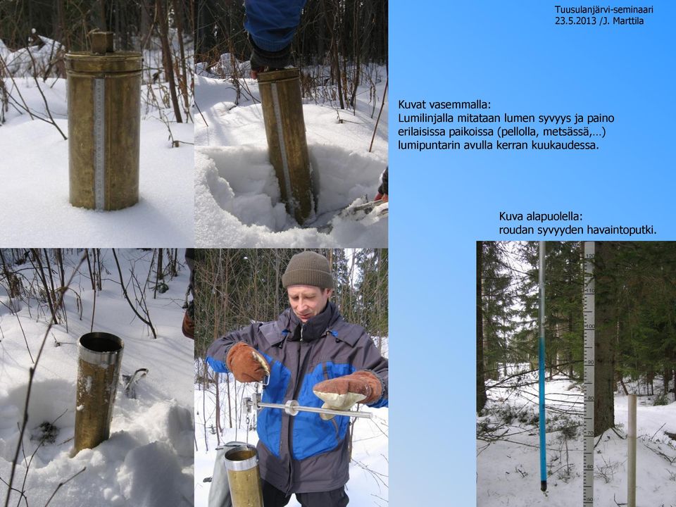 metsässä, ) lumipuntarin avulla kerran