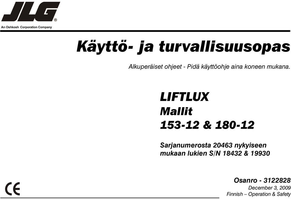 LIFTLUX Mallit 153-12 & 180-12 Sarjanumerosta 20463