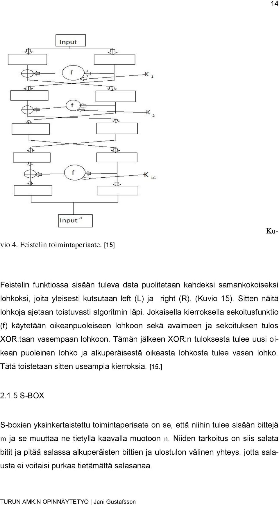 Tämän jälkeen XOR:n tuloksesta tulee uusi oikean puoleinen lohko ja alkuperäisestä oikeasta lohkosta tulee vasen lohko. Tätä toistetaan sitten useampia kierroksia. [15