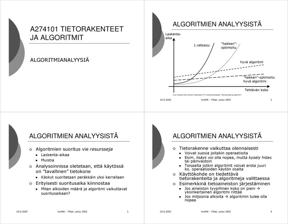 Tietorakenteet ja algoritmit. 20.9.