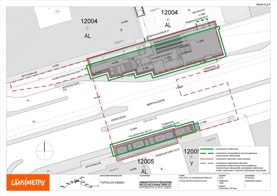 000 MERITUULENTIE G P KNNEN REUN +2.000 K T U L U E POHJPINT-L 245,2 m² Pohjapinta-ala katualueella 169,2m² 20 +1.000 T O N T T I 21 H JOP TP ISTUTUSLUE TONTIN RJ T O N T T I TPIOLN SEM +8.