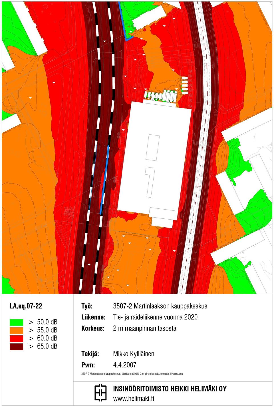 3507-2 Martinlaakson kauppakeskus, äänitaso