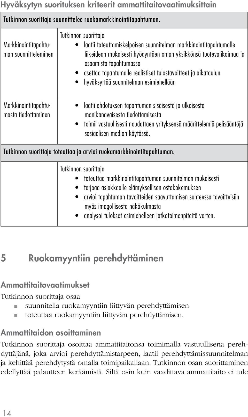 asettaa tapahtumalle realistiset tulostavoitteet ja aikataulun hyväksyttää suunnitelman esimiehellään Markkinointitapahtumasta tiedottaminen laatii ehdotuksen tapahtuman sisäisestä ja ulkoisesta