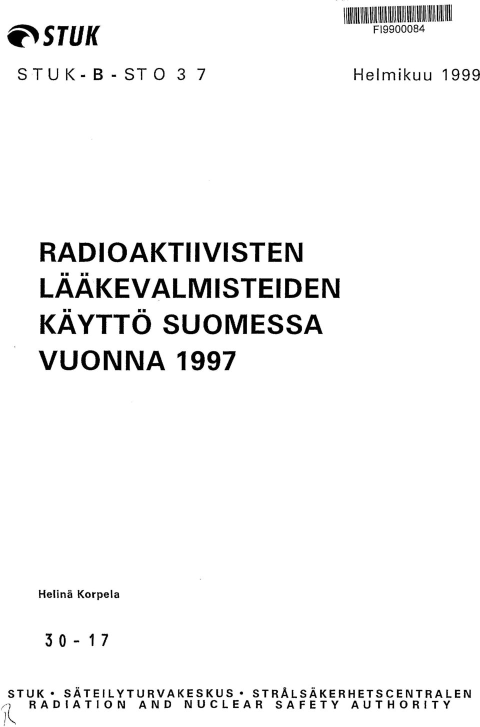 VUONNA 997 Helinä Korpela 0-7 STUK SÄTEILYTURVAKESKUS