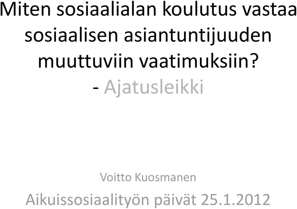 sosiaalisen