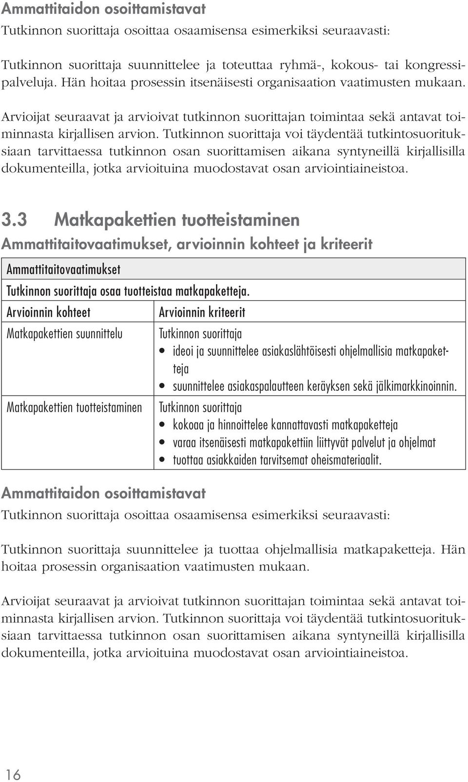 voi täydentää tutkintosuorituksiaan tarvittaessa tutkinnon osan suorittamisen aikana syntyneillä kirjallisilla dokumenteilla, jotka arvioituina muodostavat osan arviointiaineistoa. 3.