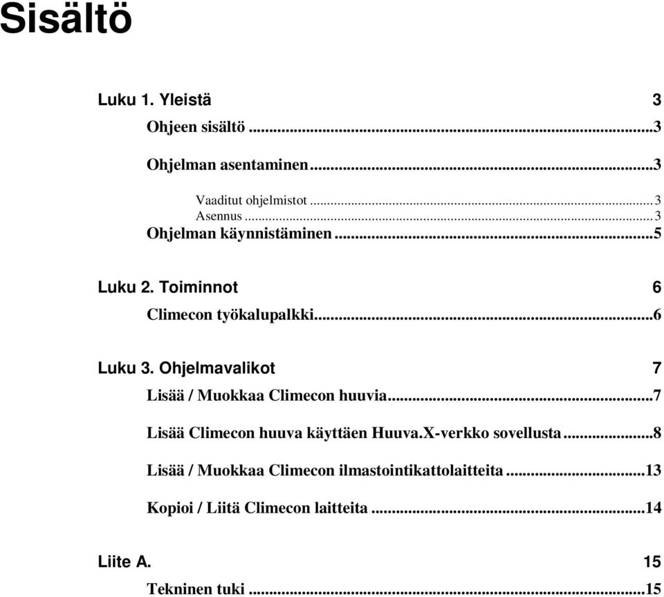 Ohjelmavalikot 7 Lisää / Muokkaa Climecon huuvia...7 Lisää Climecon huuva käyttäen Huuva.