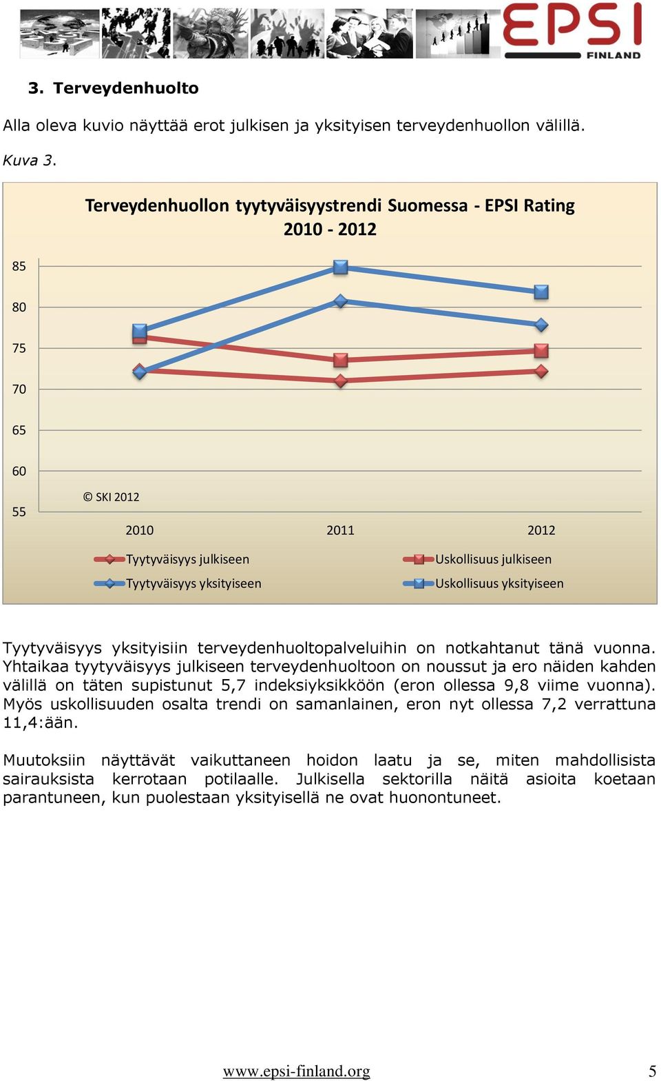 yksityiseen Tyytyväisyys yksityisiin terveydenhuoltopalveluihin on notkahtanut tänä vuonna.