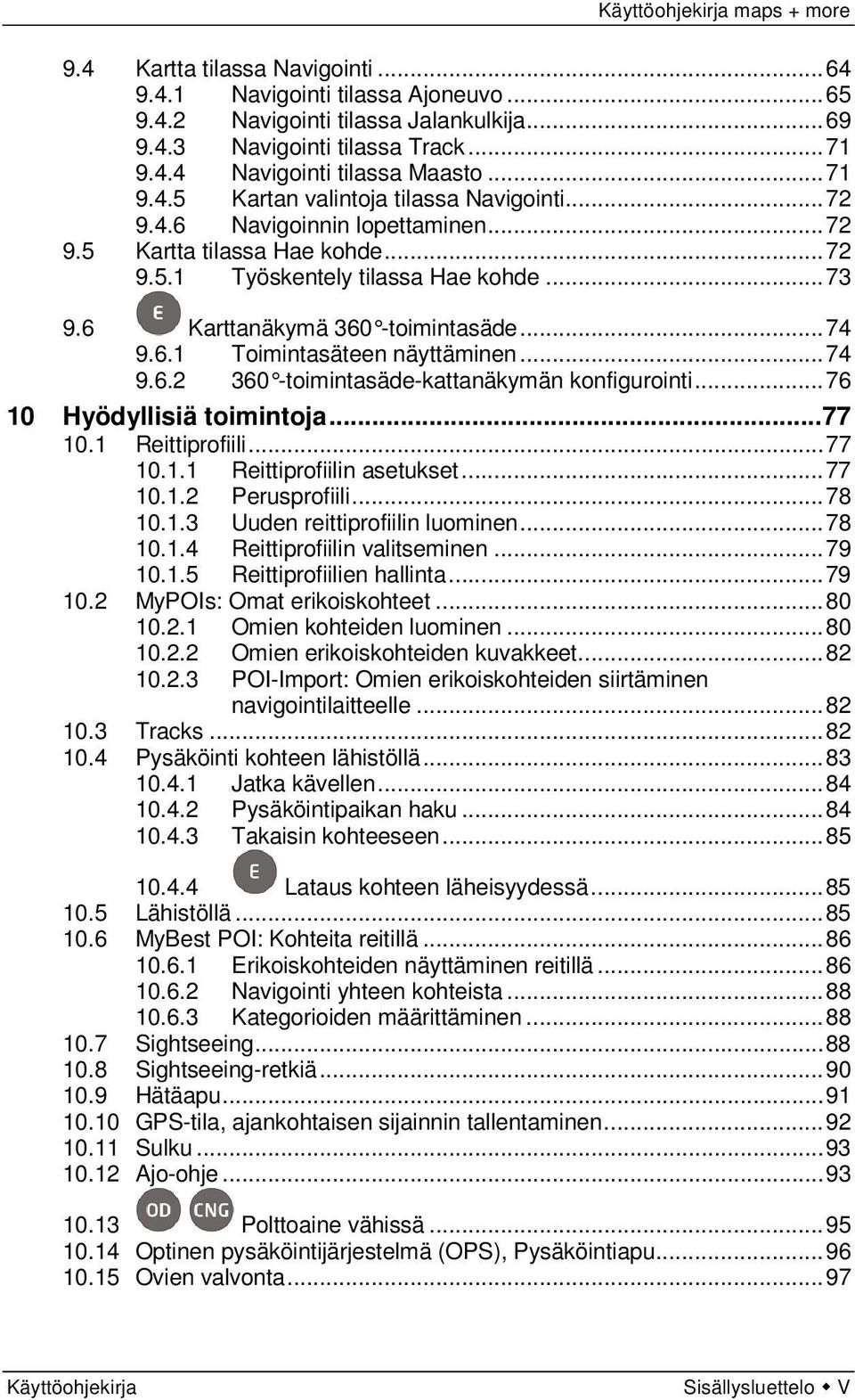 .. 76 10 Hyödyllisiä toimintoja... 77 10.1 Reittiprofiili... 77 10.1.1 Reittiprofiilin asetukset... 77 10.1.2 Perusprofiili... 78 10.1.3 Uuden reittiprofiilin luominen... 78 10.1.4 Reittiprofiilin valitseminen.