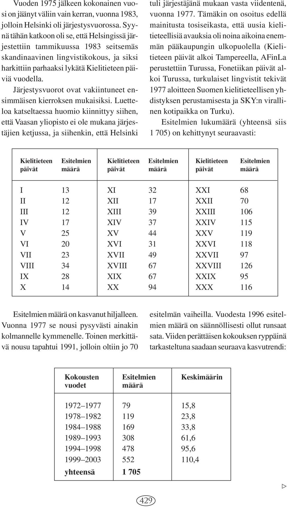 Järjestysvuorot ovat vakiintuneet ensimmäisen kierroksen mukaisiksi.