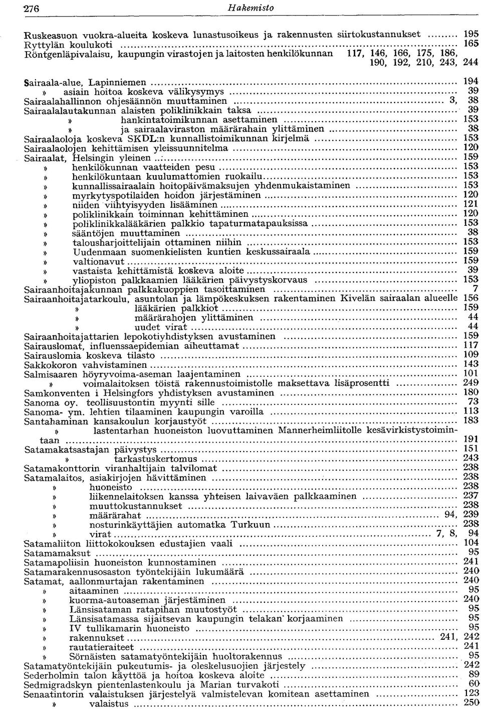 poliklinikkain taksa 39 hankintatoimikunnan asettaminen 153 ja sairaalaviraston määrärahain ylittäminen.