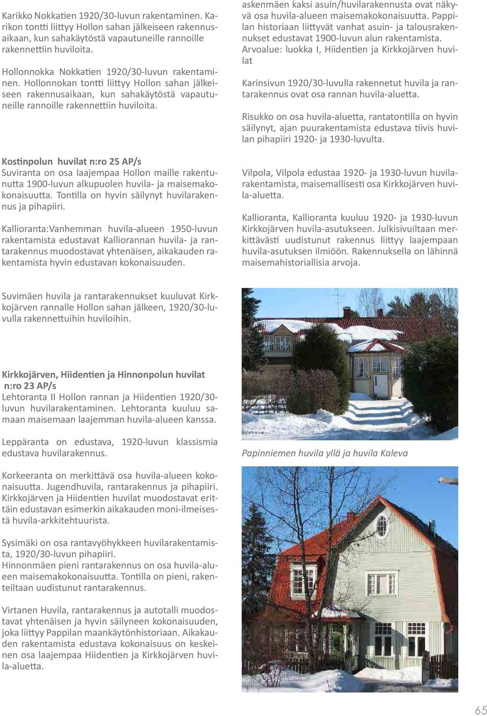 Kostinpolun huvilat n:ro 25 AP/s Suviranta on osa laajempaa Hollon maille rakentunutta 1900-luvun alkupuolen huvila- ja maisemakokonaisuutta. Tontilla on hyvin säilynyt huvilarakennus ja pihapiiri.