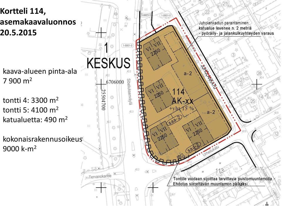 tontti 4: 3300 m 2 tontti 5: 4100 m 2