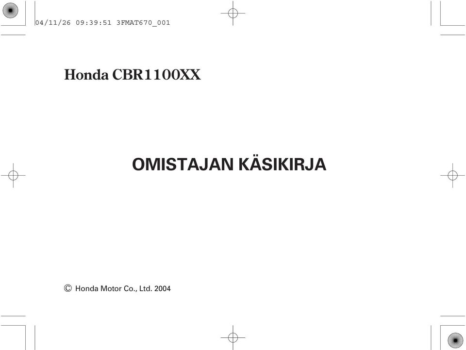CBR1100XX OMISTAJAN