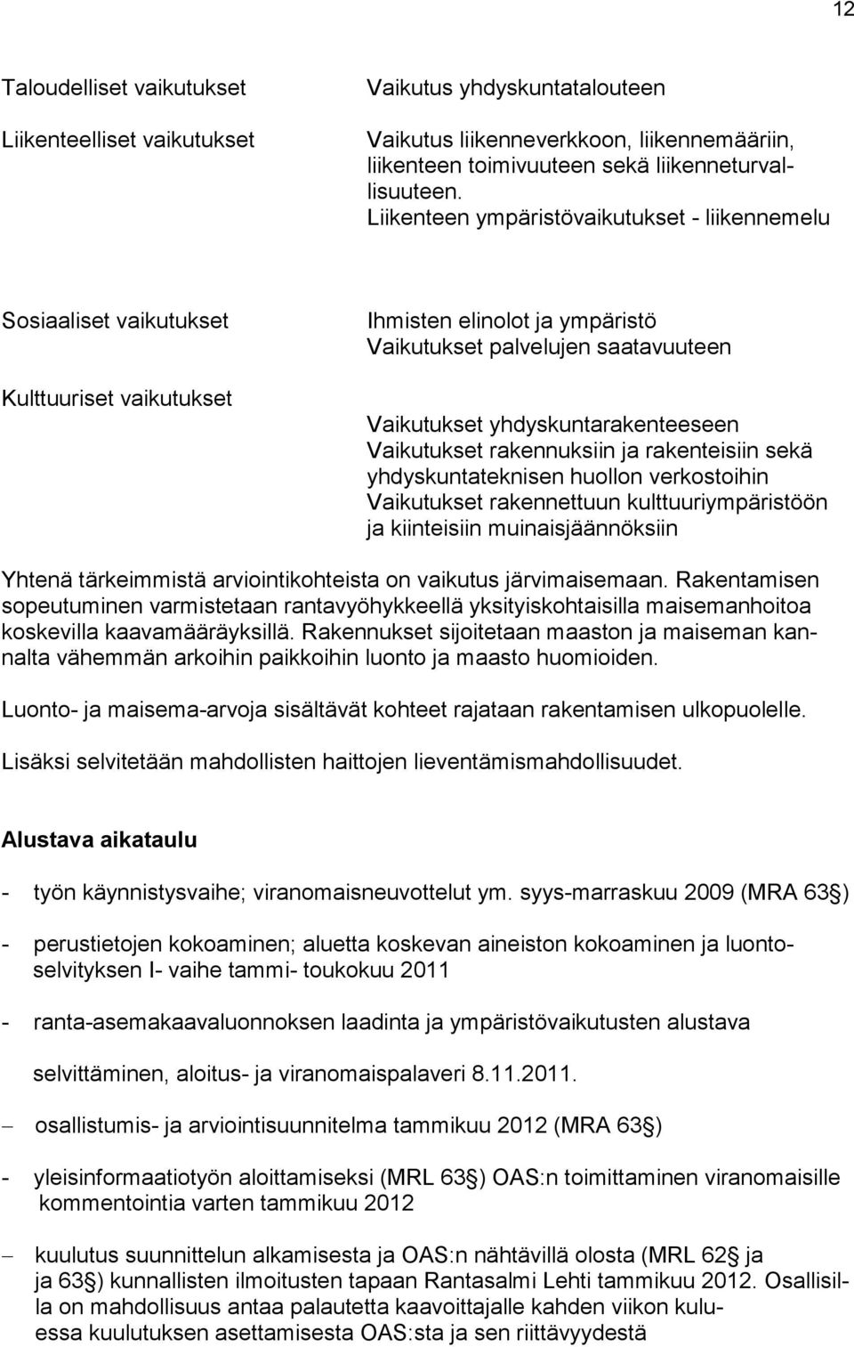 Vaikutukset rakennuksiin ja rakenteisiin sekä yhdyskuntateknisen huollon verkostoihin Vaikutukset rakennettuun kulttuuriympäristöön ja kiinteisiin muinaisjäännöksiin Yhtenä tärkeimmistä