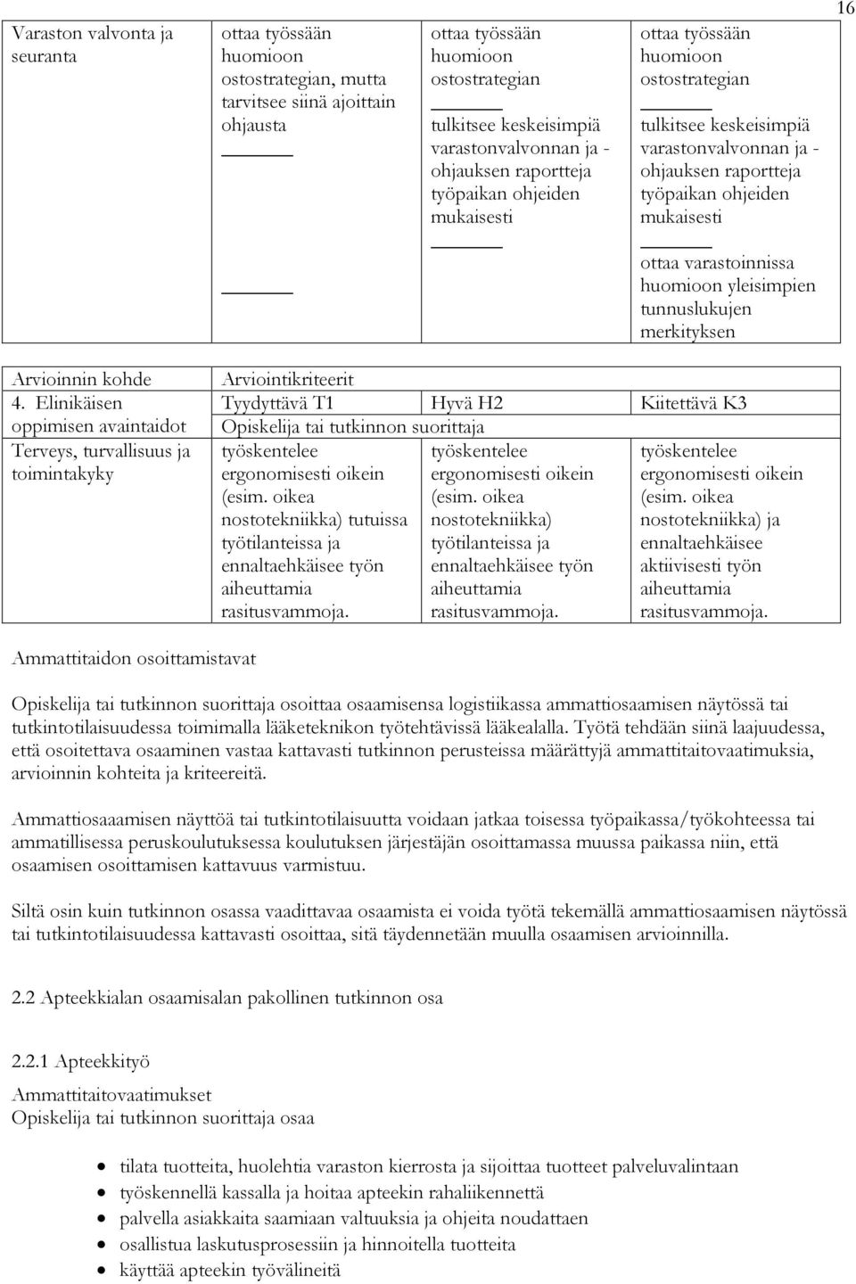 huomioon yleisimpien tunnuslukujen merkityksen 16 Arvioinnin kohde 4.